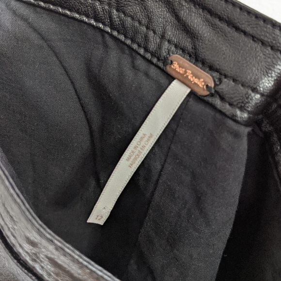 NEW Free People Fake Out Black Faux Leather Mini Skirt Size 12 - Picture 7 of 7